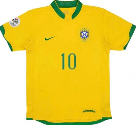 Brazil Retro Home 06/08 Ronaldinho #10