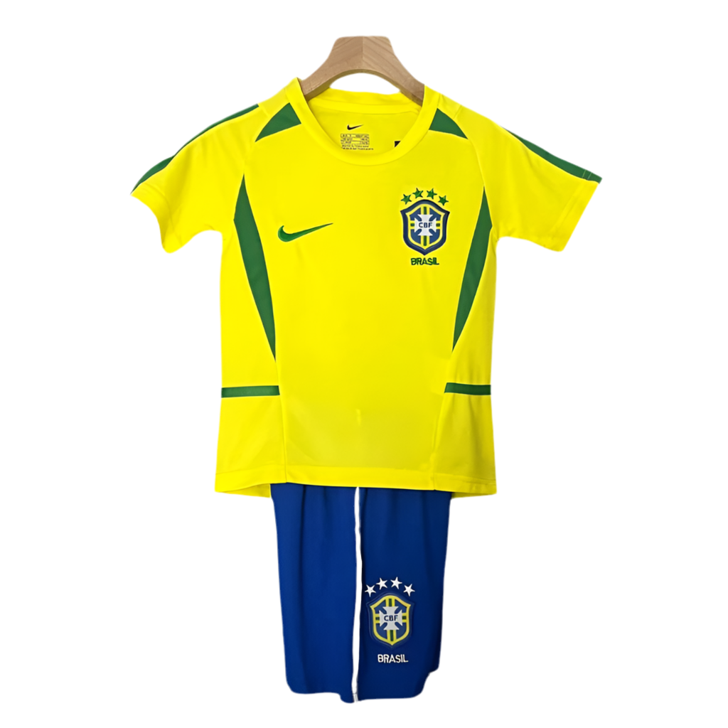 Brazil Home 2002 Ronaldo Kids Set
